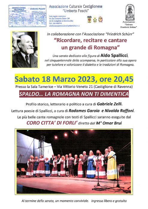 2023-03-18 SPALDO... la Romagna non ti dimentica, serata in onore di Aldo Spallicci.